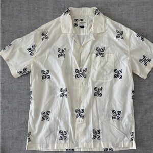 Men's White Patterned Shirt